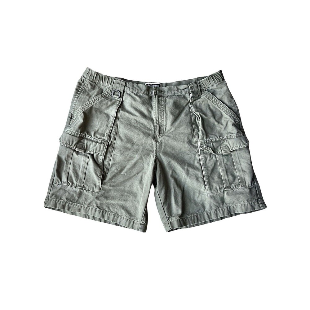 Columbia Mens Olive Green Cotton Cargo Shorts XM4166 Size XL Relaxed Hiking
